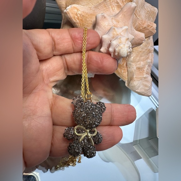 Elegant and fun Gold plated chain Crystal Bear  Pendant Necklace - Picture 6 of 9